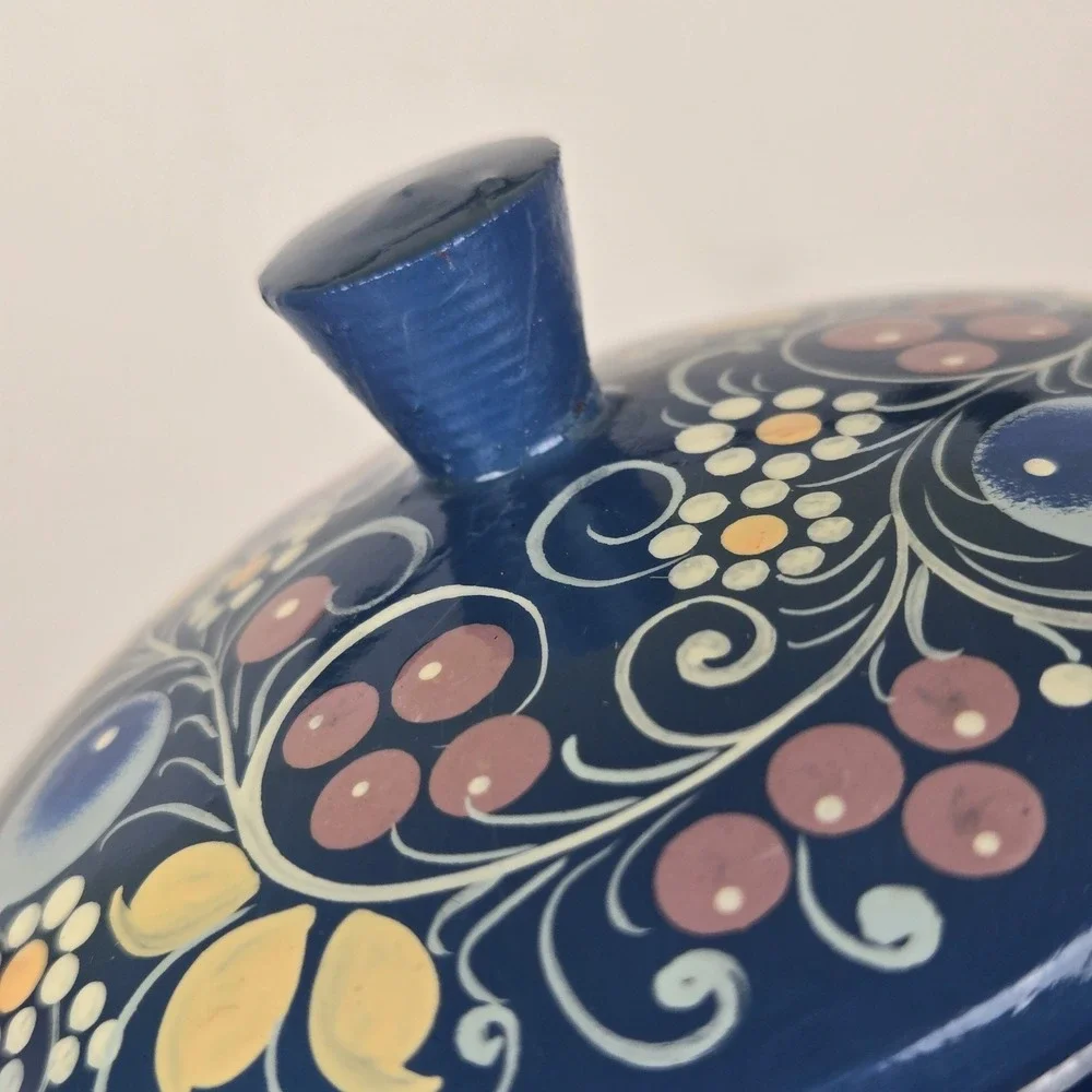 Floral Painted Russian Trinket Box Storage Box With A Lid